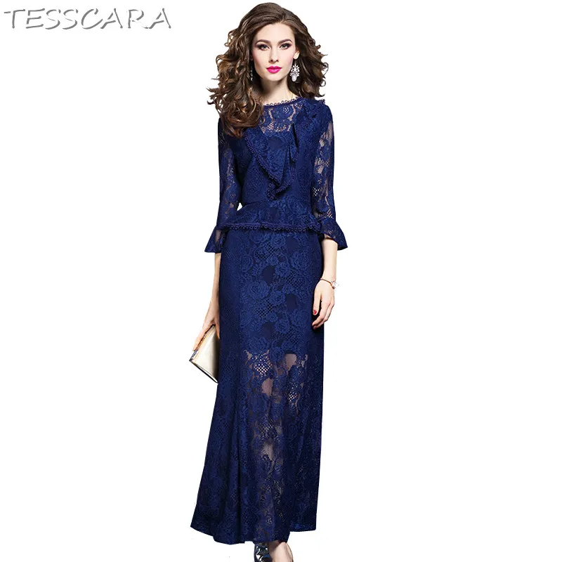TESSCARA Women Elegant Long Maxi Lace Dress Festa Female Fashion Office Party Robe Femme Vintage Designer Vestidos Plus Size
TESSCARA Women Elegant Long Maxi Lace Dress Festa Female Fashion Office Party Robe Femme Vintage Designer Vestidos Plus Size
