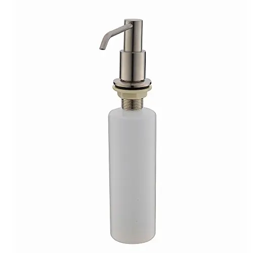 Image 2016 New Wholesale Modern Solid Brass Brushed Nickle Kitchen Sink Countertop Liquid Dish Hand Soap Dispenser Pump Replacement