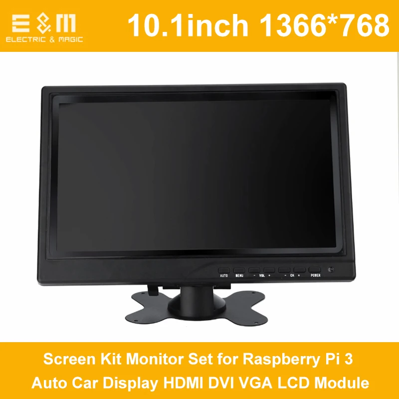 

E&M 10.1 Inch 1366*768 Screen Kit Monitor Set for Raspberry Pi 3 Auto Car Display HDMI DVI VGA LCD Module 1080P HD