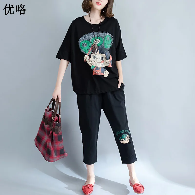 2019 Summer Korean Batwing Cotton Linen Women T Shirt Kawaii Cartoon Girl Print Tshirt Fashion Plus Size Tee Shirt Femme Top 4XL
2019 Summer Korean Batwing Cotton Linen Women T Shirt Kawaii Cartoon Girl Print Tshirt Fashion Plus Size Tee Shirt Femme Top 4XL