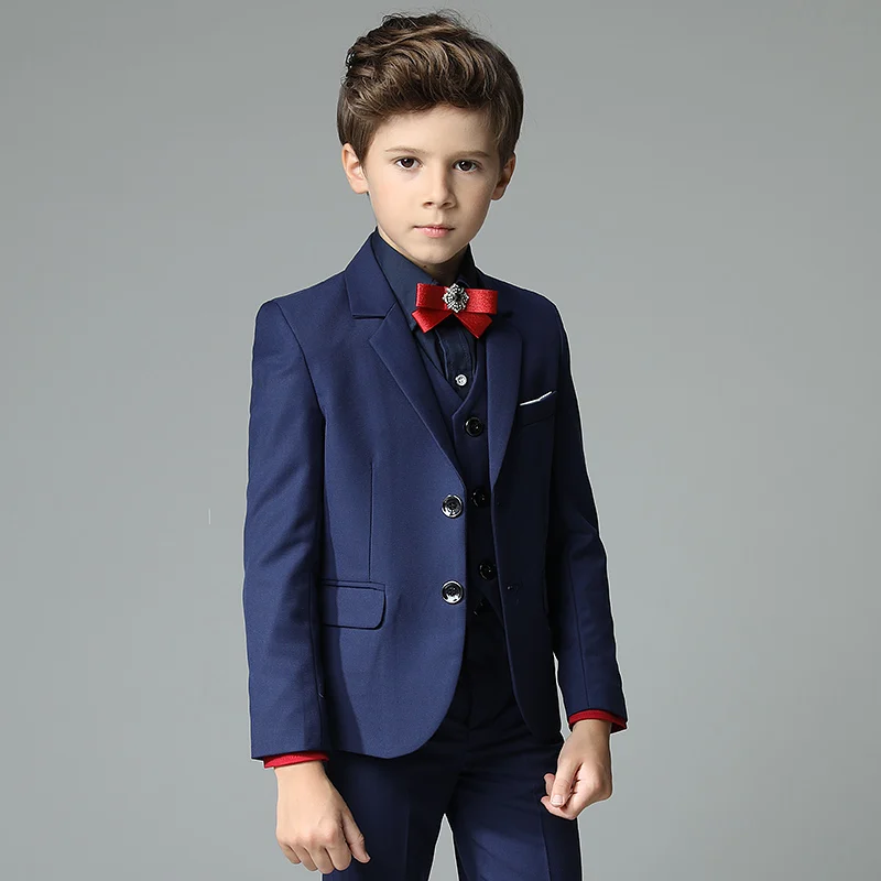 Spring Handsome Toddler Boys Dark Blue 4pcs/set (Blazer+Pants+Shirts+Bowtie) Wedding Flower Boys Show/Performance Suit Sets
Spring Handsome Toddler Boys Dark Blue 4pcs/set (Blazer+Pants+Shirts+Bowtie) Wedding Flower Boys Show/Performance Suit Sets