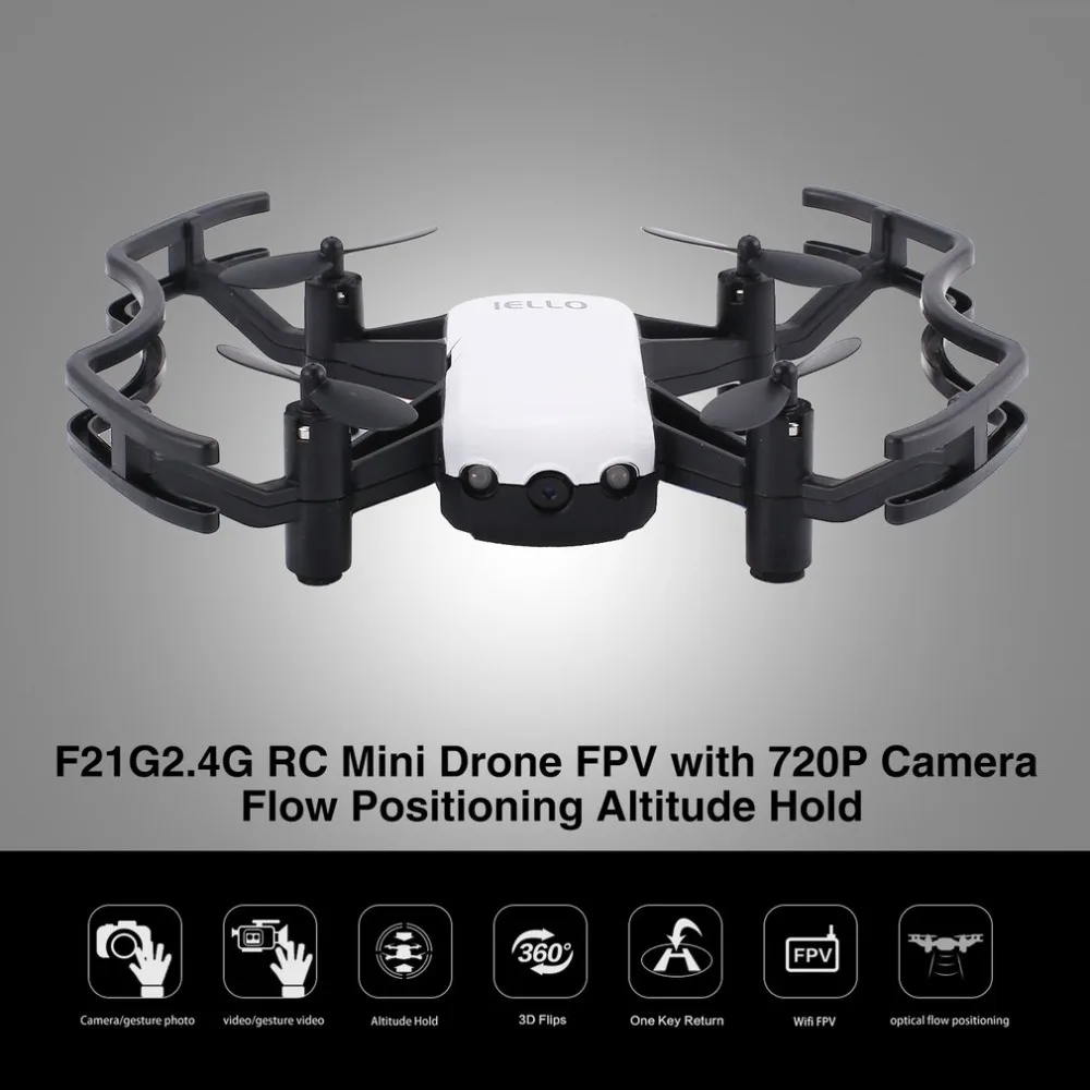 

F21G2.4G RC Mini Quadcopter Drone with 720P HD Wifi FPV Camera Flow Positioning Gesture Altitude Hold Headless Mode Gesture
