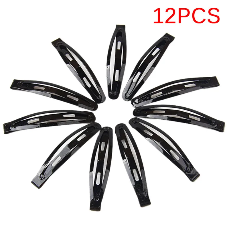 12pcs Black Tone Snap Hair Clips 60/78mm Craft Bow Handmade DIY Hair Accessories for Kid Toddler Girl Hairgrip Hair Clip