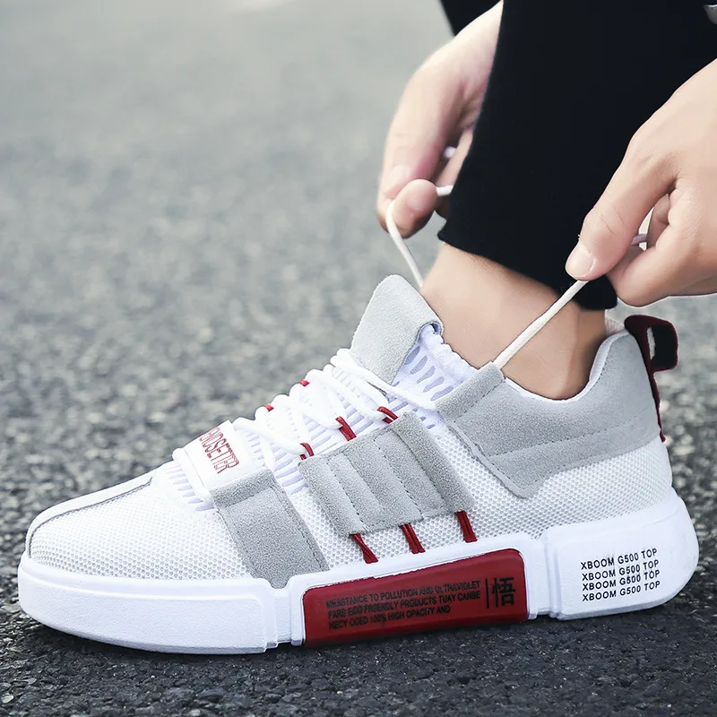 Hot Sale Breathable Flyknit Air Mesh Spring Autumn Fashionable Men's Casual Shoes Lace-Up Patchwork Trend Male White Sneakers
Hot Sale Breathable Flyknit Air Mesh Spring Autumn Fashionable Men's Casual Shoes Lace-Up Patchwork Trend Male White Sneakers