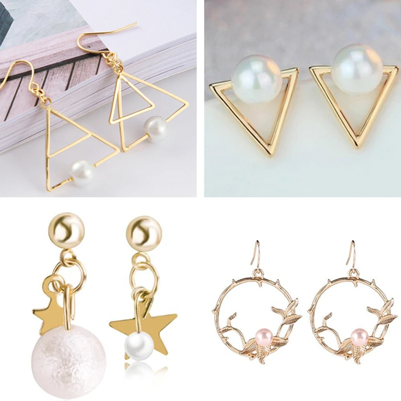 Fashion Gold Color Simulated Pearl Earrings for Women Hollow Geometric Star Triangle Round Dangle Earrings Female Party Jewelry
Fashion Gold Color Simulated Pearl Earrings for Women Hollow Geometric Star Triangle Round Dangle Earrings Female Party Jewelry