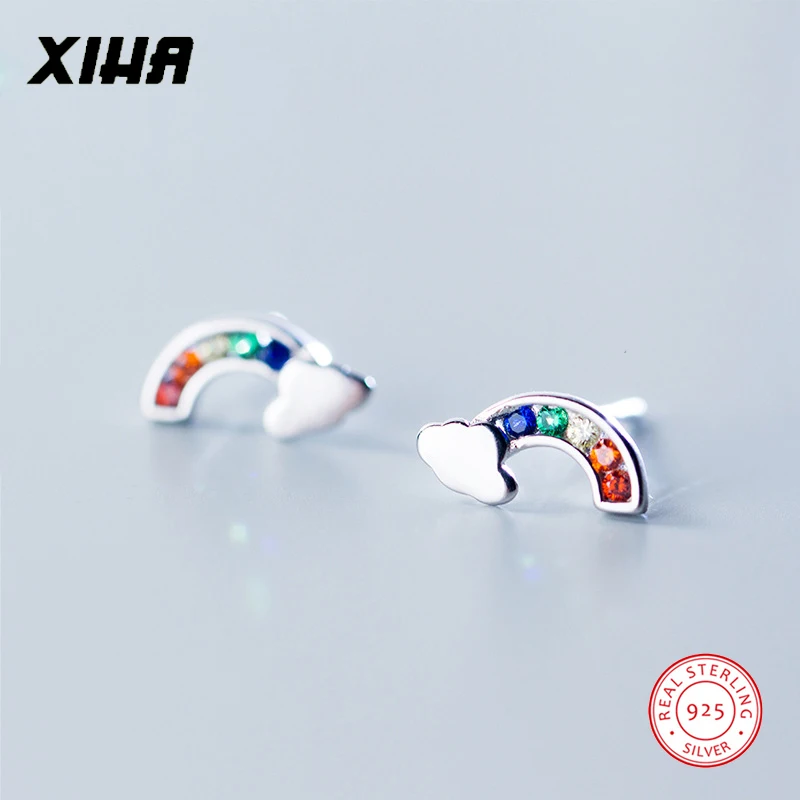 XIHA 925 Sterling Silver Earrings Minimalist Rainbow CZ Zircon Crystal Small Stud Earrings Silver Korean Earings Women Jewelry
XIHA 925 Sterling Silver Earrings Minimalist Rainbow CZ Zircon Crystal Small Stud Earrings Silver Korean Earings Women Jewelry