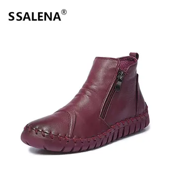 Women Winter Zipper Rubber Sole Boots Ladies Handmade Sewing Flat Short Boots Female Round Toe Comfortable Boots AA60543 
Women Winter Zipper Rubber Sole Boots Ladies Handmade Sewing Flat Short Boots Female Round Toe Comfortable Boots AA60543
