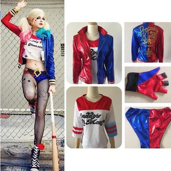 Suicide Squad Harley Quinn Uniform Cosplay Costumes Jacket T-shirt Shorts Glove Movie Batman Joker Women Halloween Costume 
Suicide Squad Harley Quinn Uniform Cosplay Costumes Jacket T-shirt Shorts Glove Movie Batman Joker Women Halloween Costume