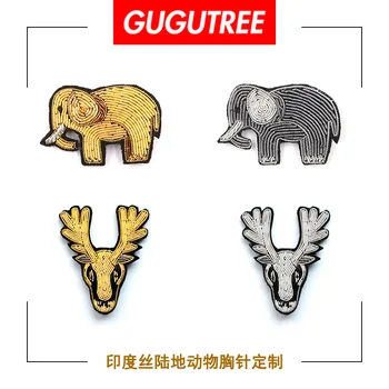 GUGUTREE India silk elephant Reindeer head cartoon animal patches badges applique patches for clothing DZP-51
GUGUTREE India silk elephant Reindeer head cartoon animal patches badges applique patches for clothing DZP-51