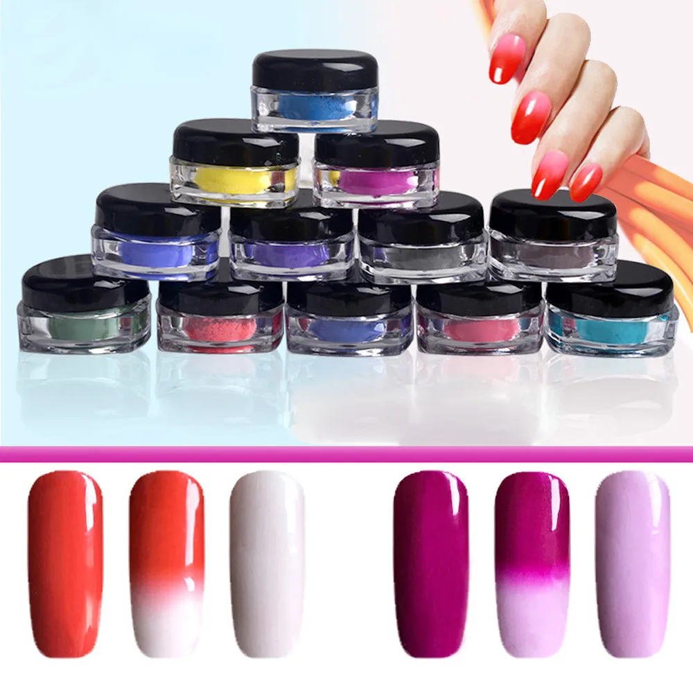 NEW Fashion 1pcs Thermochromic Pigment Color Change Nail Powder Dust Tempature Gradient Nail Decoration nail Tool cosmetic
NEW Fashion 1pcs Thermochromic Pigment Color Change Nail Powder Dust Tempature Gradient Nail Decoration nail Tool cosmetic