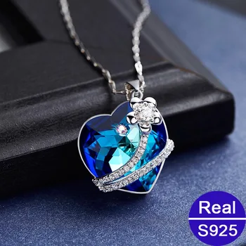 2017 New Arrival Real 925 Sterling Silver Fine Jewelry Heart Shape Blue Crystal Heart Pendant Necklace For Women Gift
2017 New Arrival Real 925 Sterling Silver Fine Jewelry Heart Shape Blue Crystal Heart Pendant Necklace For Women Gift