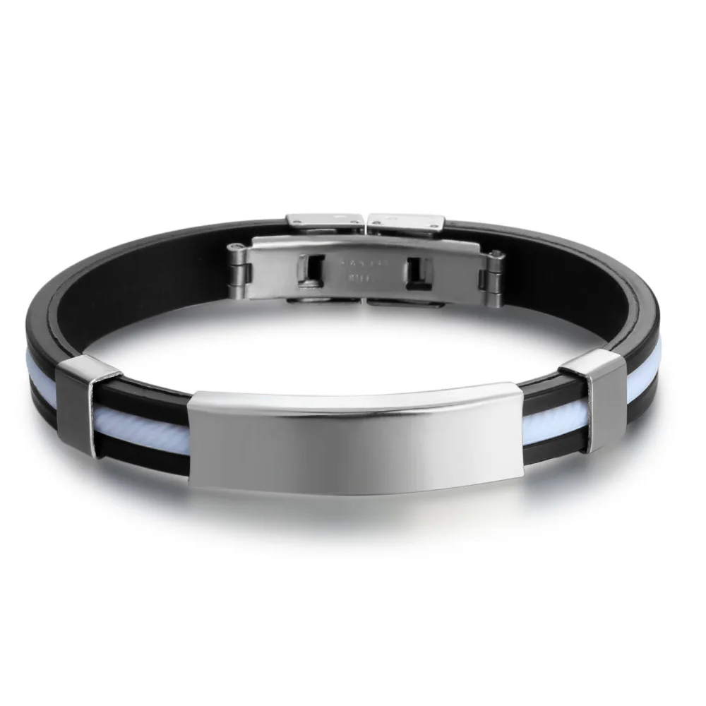 Bracelet Homme Stainless Steel Bracelet Silicone Punk Jewelry Men WristBand Brands Bracelet Titanium Rubber Charm Pulsera Hombre
Bracelet Homme Stainless Steel Bracelet Silicone Punk Jewelry Men WristBand Brands Bracelet Titanium Rubber Charm Pulsera Hombre