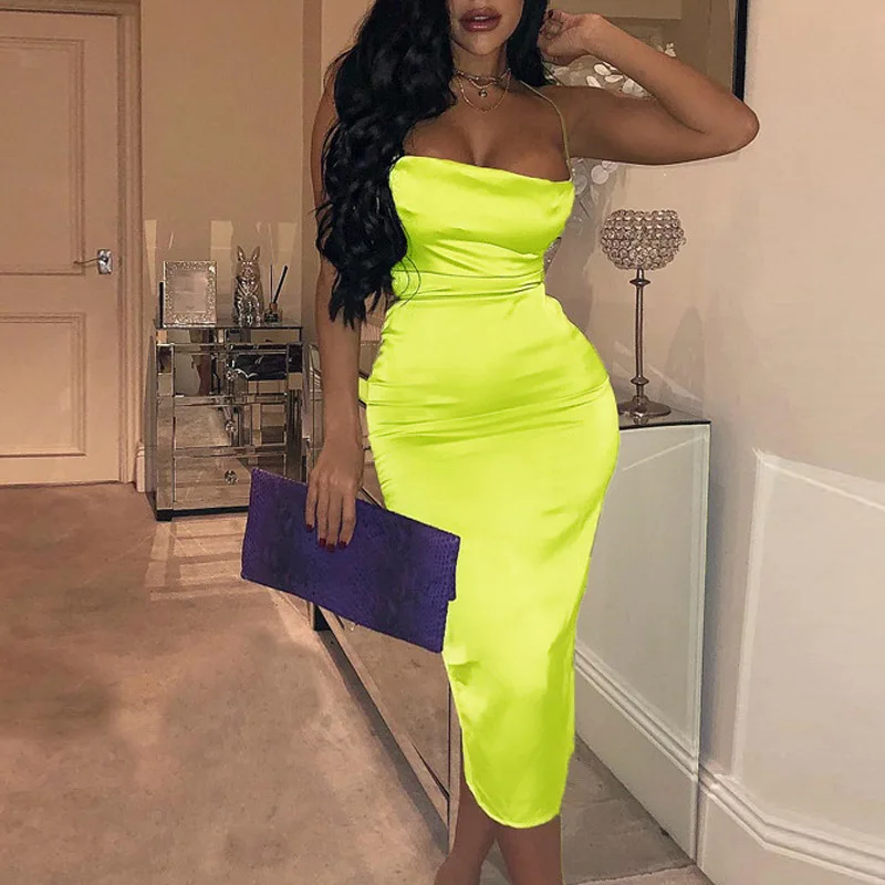 NORMOV 2019 New Women Elastic Slim Fit Satin Dress Sexy Party Summer Open Back Sleeveless Sling Long Pencil Dress 5 Color
NORMOV 2019 New Women Elastic Slim Fit Satin Dress Sexy Party Summer Open Back Sleeveless Sling Long Pencil Dress 5 Color