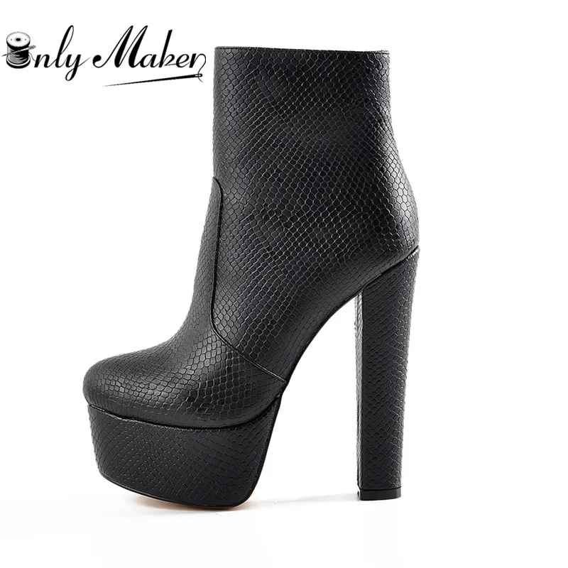 Onlymaker Women's round heel Super16CM High Heel Platform ankel boots Block Chunky Heels Wedding Party Shoes Large Size US5~US15
Onlymaker Women's round heel Super16CM High Heel Platform ankel boots Block Chunky Heels Wedding Party Shoes Large Size US5~US15