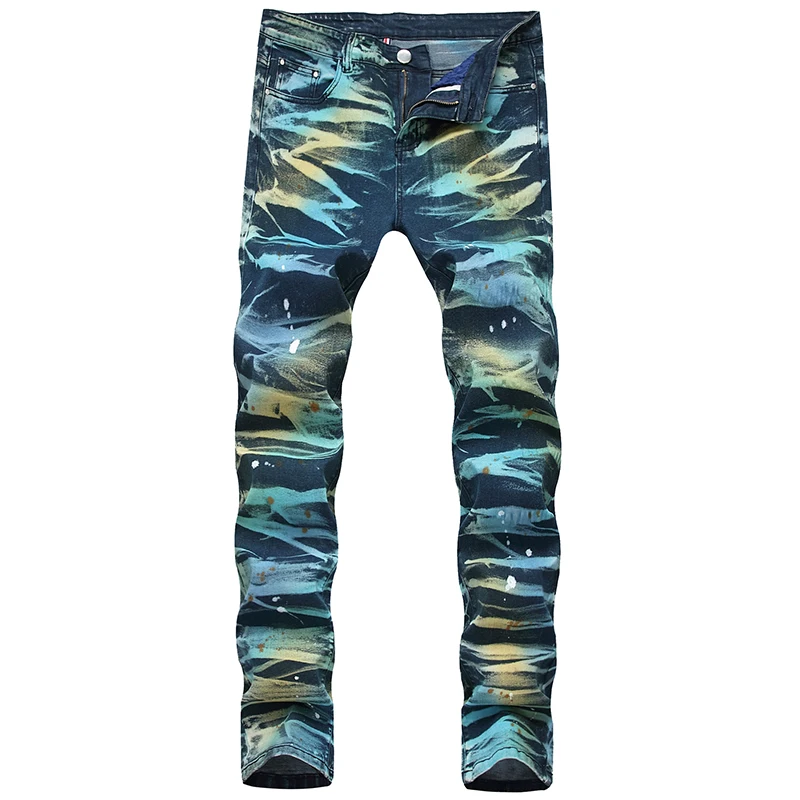 Men's Painted Jeans Pants slim fit Stretch Straight Printed Denim Trousers For Male Plsu Size 28-42 Washed high street jeans men
Men's Painted Jeans Pants slim fit Stretch Straight Printed Denim Trousers For Male Plsu Size 28-42 Washed high street jeans men
