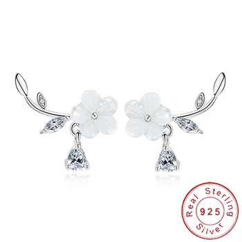 Elegant 100% Solid 925 Sterling Silver Natural Seashell Earrings Minimal Ear Climber Mother of Pearl Jewelry Pendientes SE057
Elegant 100% Solid 925 Sterling Silver Natural Seashell Earrings Minimal Ear Climber Mother of Pearl Jewelry Pendientes SE057