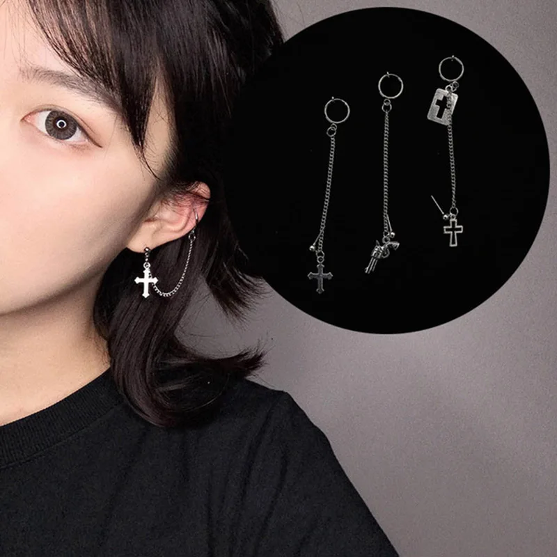 1PC Vintage Long Chain Cross Pistol Drop Earrings For Men And Women European Style Punk Party Jewelry Gift Brincos Oorbellen
1PC Vintage Long Chain Cross Pistol Drop Earrings For Men And Women European Style Punk Party Jewelry Gift Brincos Oorbellen