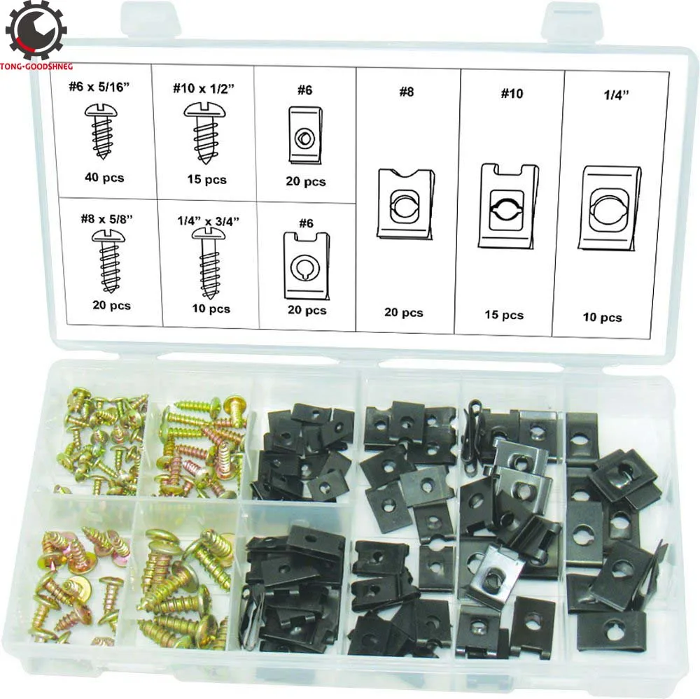 Screw U Nut U-Clip Auto Car Clip Screw for Dash Door Panel Wide Range U Nut 170pcs Car Fastener Clips Screw Base U Type Nut
Screw U Nut U-Clip Auto Car Clip Screw for Dash Door Panel Wide Range U Nut 170pcs Car Fastener Clips Screw Base U Type Nut