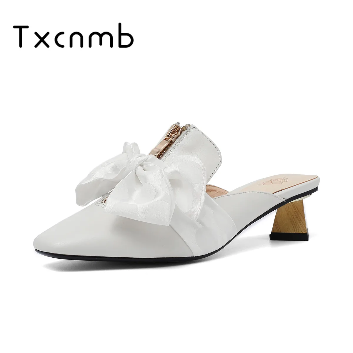 TXCNMB 2020 Elegant Sandals Womens Genuine Leather Chunky Square Heel Gladiator Rome Ankle Strap Shoes Woman Slippers | Обувь
