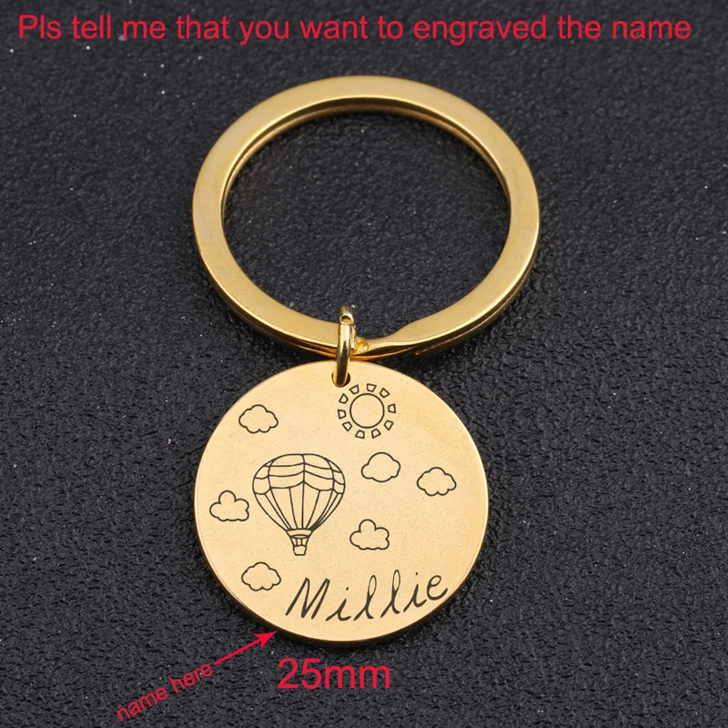 Beautiful Hot Air Balloon Keychain Personalized Name Round Jewelry Stainless Steel Key Fobs Unisex Gift Charm Holder
Beautiful Hot Air Balloon Keychain Personalized Name Round Jewelry Stainless Steel Key Fobs Unisex Gift Charm Holder