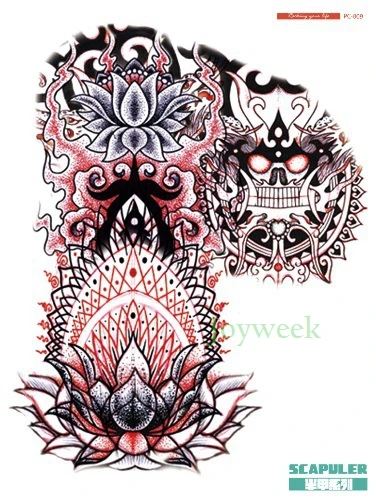 

Waterproof Temporary Tattoo Sticker large lotus flower Buddhism totem shoulder tatto stickers flash tatoo fake tattoos for men