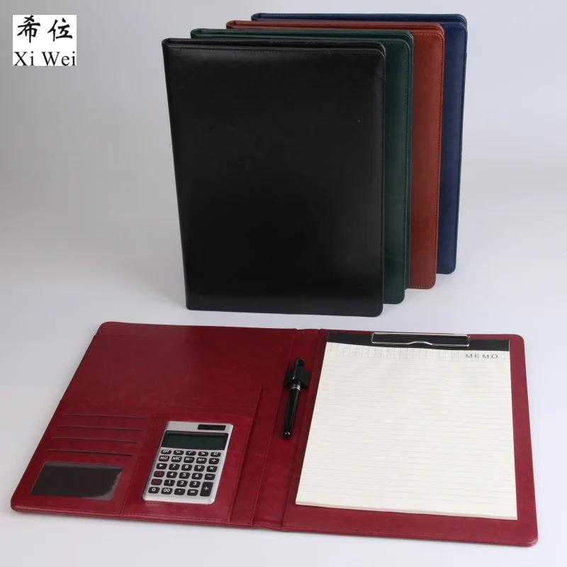 PU leather portfolio file folder bag notepad Multi-function cardholder bag document organizer clip calculator
PU leather portfolio file folder bag notepad Multi-function cardholder bag document organizer clip calculator