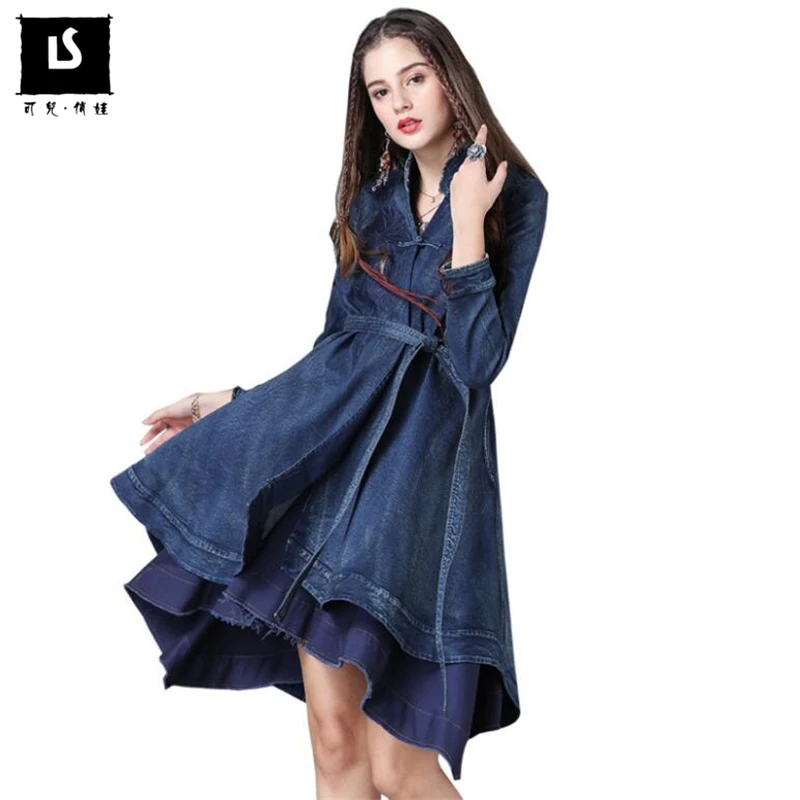 Women Blouses Long Sleeve Embroidery Vintage Long Shirts Straps Design Slim Waist Shirt Casual Irregular Denim Jeans Blouses Top
Women Blouses Long Sleeve Embroidery Vintage Long Shirts Straps Design Slim Waist Shirt Casual Irregular Denim Jeans Blouses Top