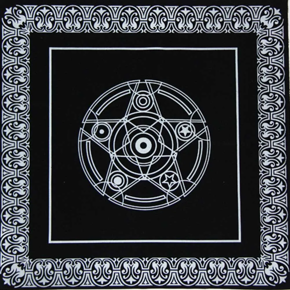 49*49cm Black Tarot game Tablecloth tool flannelette Beautiful Star pentacle Game Tarot Board Game mat Accessories
49*49cm Black Tarot game Tablecloth tool flannelette Beautiful Star pentacle Game Tarot Board Game mat Accessories