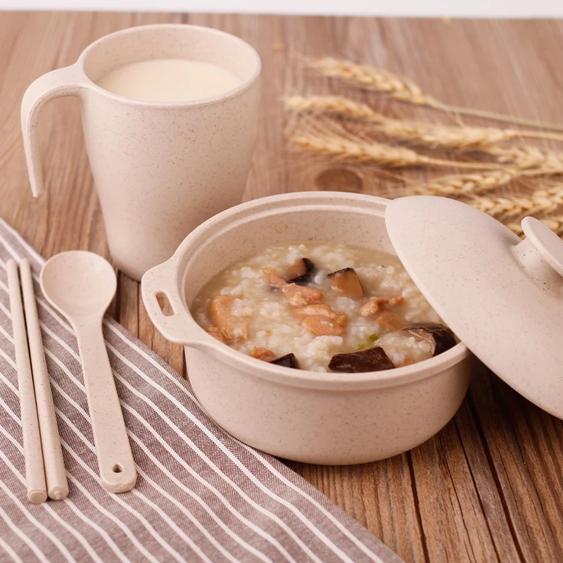 4pcs/Set Dinnerware Set Wheat Straw Children Three Lattice Tableware Set Tableware Dinnerware Food Container With Bow Cup 4pcs/Set Dinnerware Set Wheat Straw Children Three Lattice Tableware Set Tableware Dinnerware Food Container With Bow Cup