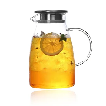 High Capacity Clear Glass Carafe with Stainless Steel Lid Heatproof Water Pitcher for Water Beverages 1500ml or 2000 SH68
High Capacity Clear Glass Carafe with Stainless Steel Lid Heatproof Water Pitcher for Water Beverages 1500ml or 2000 SH68