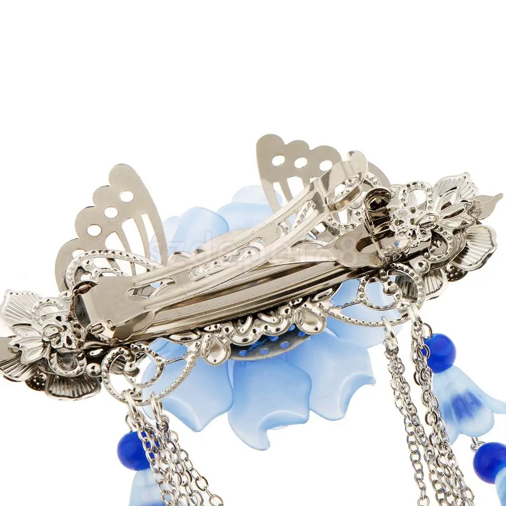 3 Pieces Costume Classic Flower Hair Clip Tassel Hair Barrette for Hanfu COS Hair Ornaments