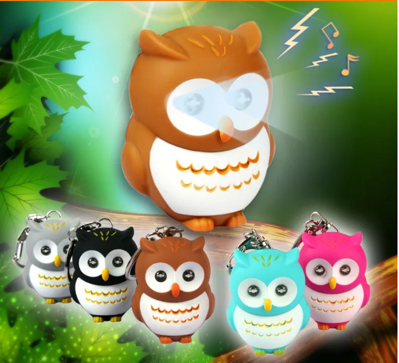 Wholesale Populor Cute Funny Owl Led Keychains Flashlight Sound Creative Kids Toys Light Key Rings car keychain bag accessories
Wholesale Populor Cute Funny Owl Led Keychains Flashlight Sound Creative Kids Toys Light Key Rings car keychain bag accessories