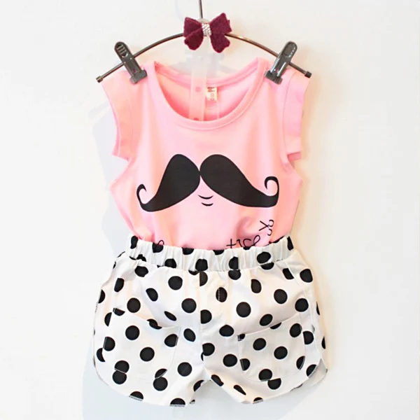 2019 summer girl set new kids girls cartoon letters cotton T-shirt + Polka dots shorts clothes set 2-7 years !
2019 summer girl set new kids girls cartoon letters cotton T-shirt + Polka dots shorts clothes set 2-7 years !