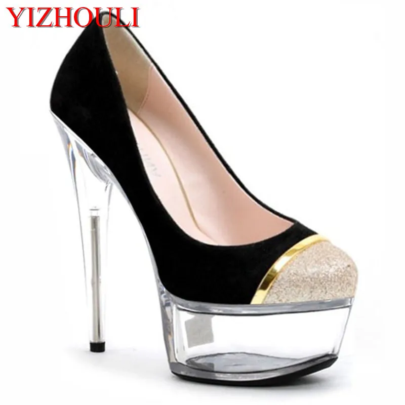 Spring new platform high heels, suede shoes, platform transparent 15cm dancing shoes
Spring new platform high heels, suede shoes, platform transparent 15cm dancing shoes