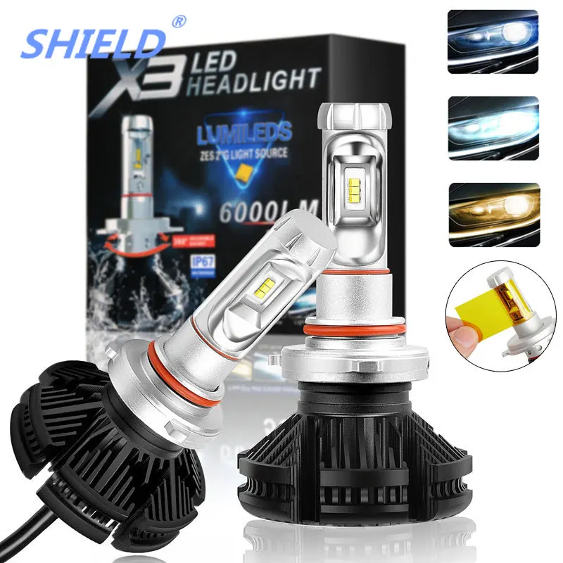 2pcs X3 led headlight 50W 6000LM H4 H7 LED Car Headlight 3000K/6500K/8000K ZES Chip H1 H11 9005 HB3 9006 HB4 LED fog Lamp Auto
2pcs X3 led headlight 50W 6000LM H4 H7 LED Car Headlight 3000K/6500K/8000K ZES Chip H1 H11 9005 HB3 9006 HB4 LED fog Lamp Auto
