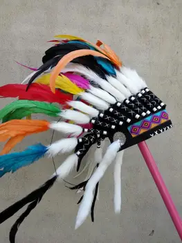 21 inch colorful feather Headdress feather headpiece for halloween decor headpiece costume
21 inch colorful feather Headdress feather headpiece for halloween decor headpiece costume
