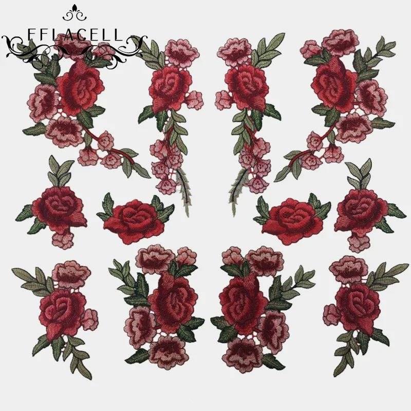 FFLACELL Resplendent Flower Red Patches Rose Blossom Applique Embroidery Patch Fabric Sew-on Patch Cloth Accessories
FFLACELL Resplendent Flower Red Patches Rose Blossom Applique Embroidery Patch Fabric Sew-on Patch Cloth Accessories