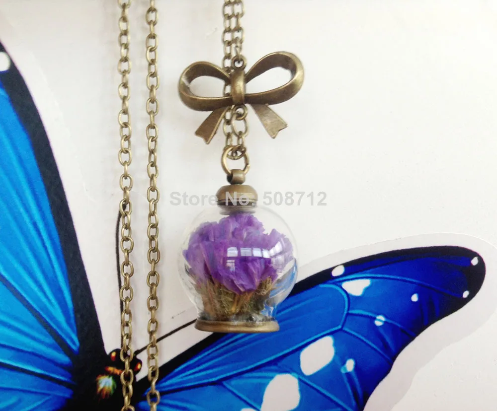 2014 New glass globe necklace,Wishing bottle,purple Flowers,Glass Bottle Pendant - Botanical Jewelry,daughter gift
2014 New glass globe necklace,Wishing bottle,purple Flowers,Glass Bottle Pendant - Botanical Jewelry,daughter gift