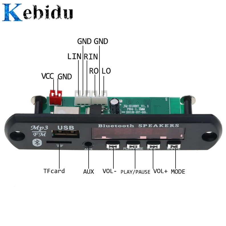 kebidu Wireless Bluetooth 4.1 Audio Decoder Board Module MP3 Player LED MP3 decoder board AUX 5-12V USB TF FM Radio for Car Kit
kebidu Wireless Bluetooth 4.1 Audio Decoder Board Module MP3 Player LED MP3 decoder board AUX 5-12V USB TF FM Radio for Car Kit