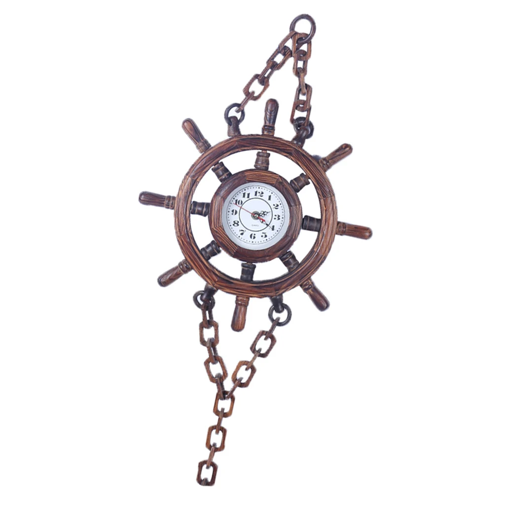Vintage Wooden Ship Steering Wheel Shaped Clock Decorative Clock Wall Clock for Public Places Home Bar Coffee Shop Restaurant
Vintage Wooden Ship Steering Wheel Shaped Clock Decorative Clock Wall Clock for Public Places Home Bar Coffee Shop Restaurant