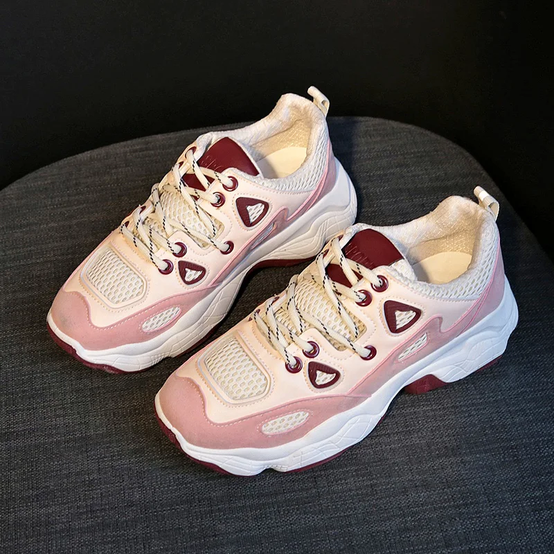 Woman Chunky Sneakers White Pink Height Increasing 5CM Running Shoes Women Breathable Dad Shoe Walking Footwear Chaussures Femme
Woman Chunky Sneakers White Pink Height Increasing 5CM Running Shoes Women Breathable Dad Shoe Walking Footwear Chaussures Femme