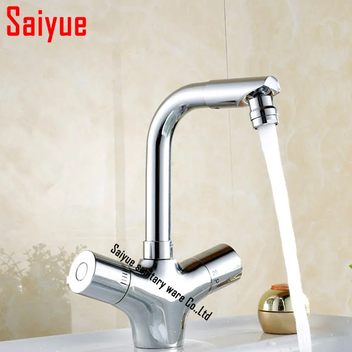 Deck mounted Thermostatic valve Polished Chrome Bathroom Basin 360 degree Rotating Mixer Sink Brass Faucet water tap
Deck mounted Thermostatic valve Polished Chrome Bathroom Basin 360 degree Rotating Mixer Sink Brass Faucet water tap