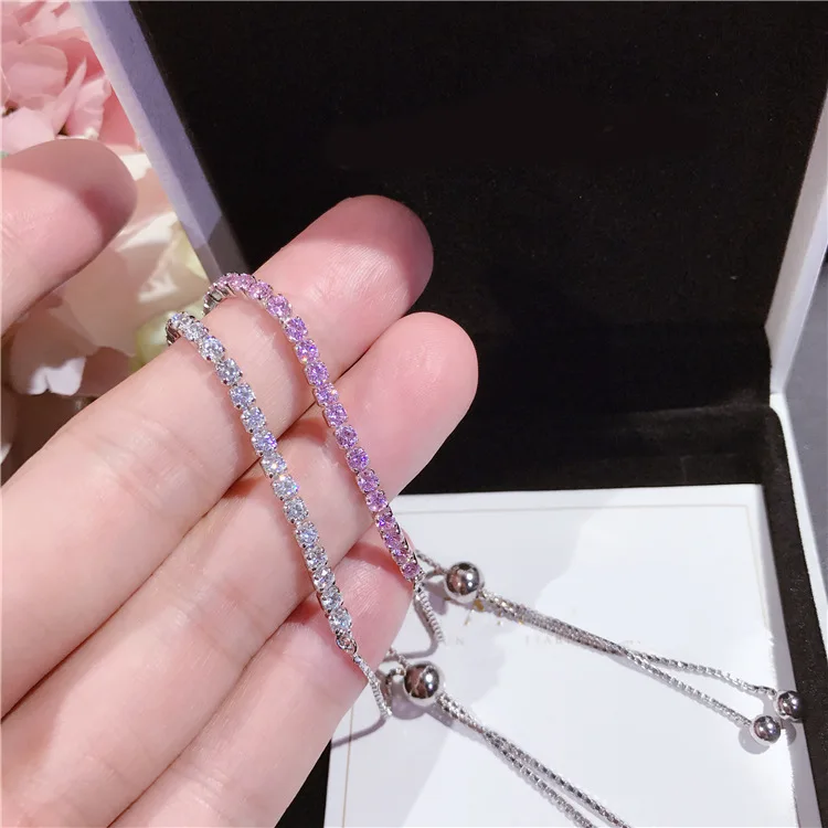 All Matching Pure Sterling Silver Quality Adjustable Women Bracelet Romantic Gift Sparkling Full Zircon Women Charm Bracelet
All Matching Pure Sterling Silver Quality Adjustable Women Bracelet Romantic Gift Sparkling Full Zircon Women Charm Bracelet