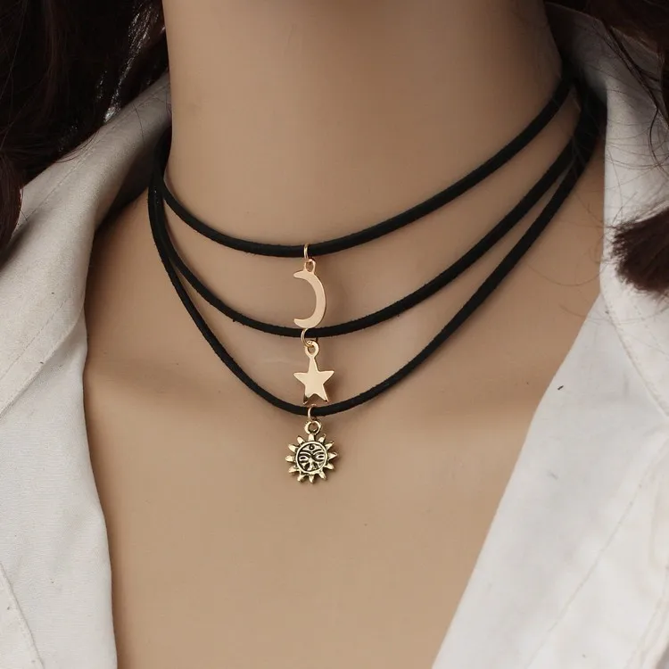 3pcs Europe Ad The United States Wild Multi-layer Velvet Necklace Star Moon Sun Dragon Short Necklace Jewelry Statement Necklace
3pcs Europe Ad The United States Wild Multi-layer Velvet Necklace Star Moon Sun Dragon Short Necklace Jewelry Statement Necklace