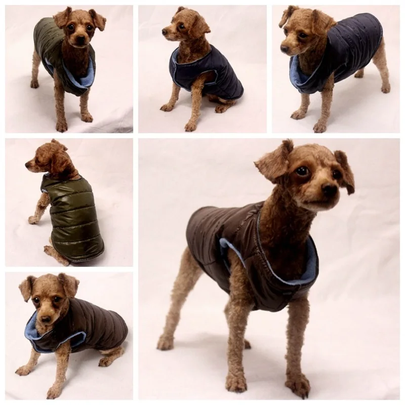 Теплая одежда для маленьких собак хлопковый жилет домашних животных зимняя