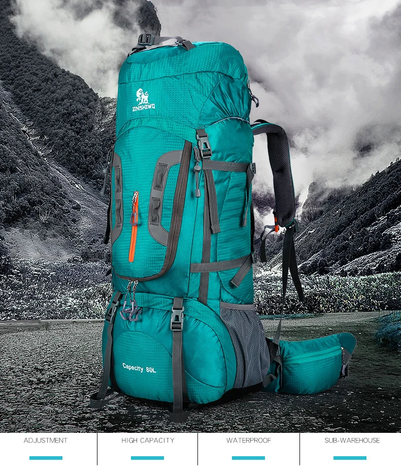 80L Camping Hiking Backpacks Big Outdoor Bag Backpack Nylon superlight Sport Travel Bag Aluminum alloy support 1.65kg Sadoun.com