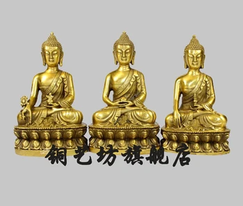 5" China Tibet Bronze Buddhism Three Shakyamuni Amitabha Buddha Statue Sculptur
5" China Tibet Bronze Buddhism Three Shakyamuni Amitabha Buddha Statue Sculptur
