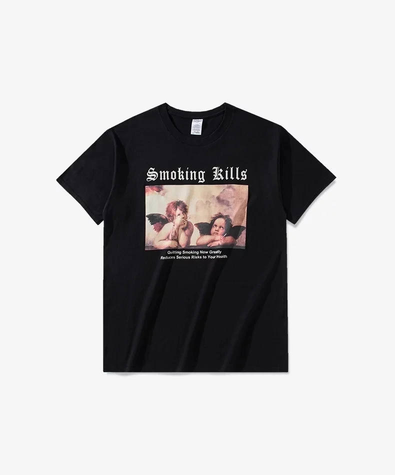 New Arrival Angel Printed Wear Kawaii Cherubs tshirt Unisex Smoking Skill Spring Summer Graphic Tees Vogue America T Shirt Women
New Arrival Angel Printed Wear Kawaii Cherubs tshirt Unisex Smoking Skill Spring Summer Graphic Tees Vogue America T Shirt Women