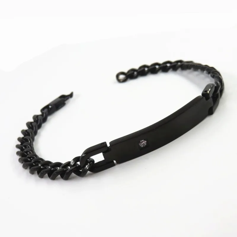 7mm*21cm 9mm*21.5cm Rhinestone ID Bar Bracelet For Man And Women Stainless Steel Chain Bracelet Fashion Jewelry
7mm*21cm 9mm*21.5cm Rhinestone ID Bar Bracelet For Man And Women Stainless Steel Chain Bracelet Fashion Jewelry