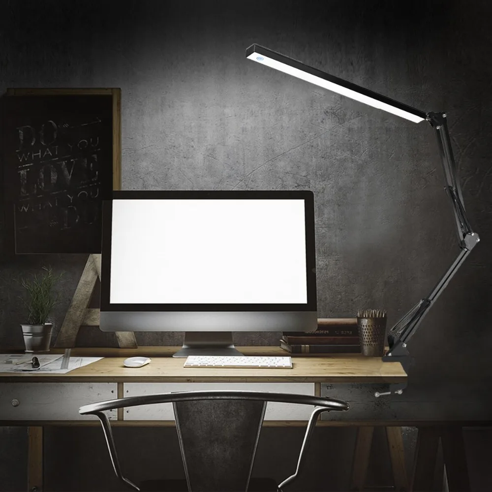 Flexible Swing Arm Desk Lamp Clamp ,LED Table Light Reading Lamp with 3 Level Brighting for Home/ Office/ Studio/Study,Black
Flexible Swing Arm Desk Lamp Clamp ,LED Table Light Reading Lamp with 3 Level Brighting for Home/ Office/ Studio/Study,Black